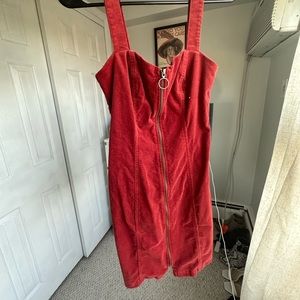 Red/orange velvet dress